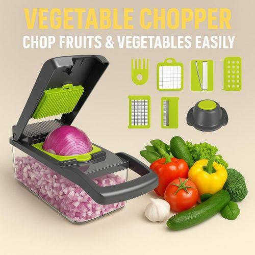 Hachoir & Coupe-Légumes Multifonction 15-en-1 avec Bac de Récupération